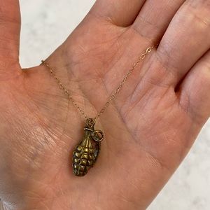 Grenade bomb pendant necklace
